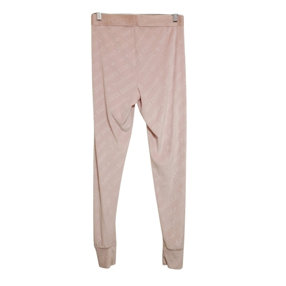 Juicy Couture | Women's Light Pink Logo Print Velour PJ Leggings (Size Medium) - Picture 13 of 13